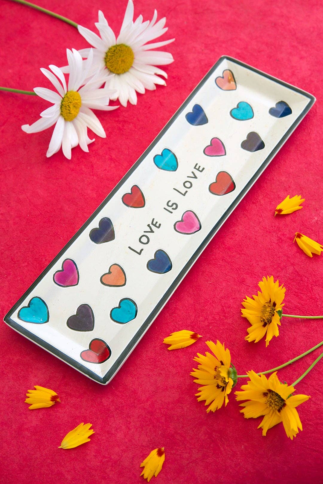 Kenyan Soapstone Love is Love Rectangular Tray