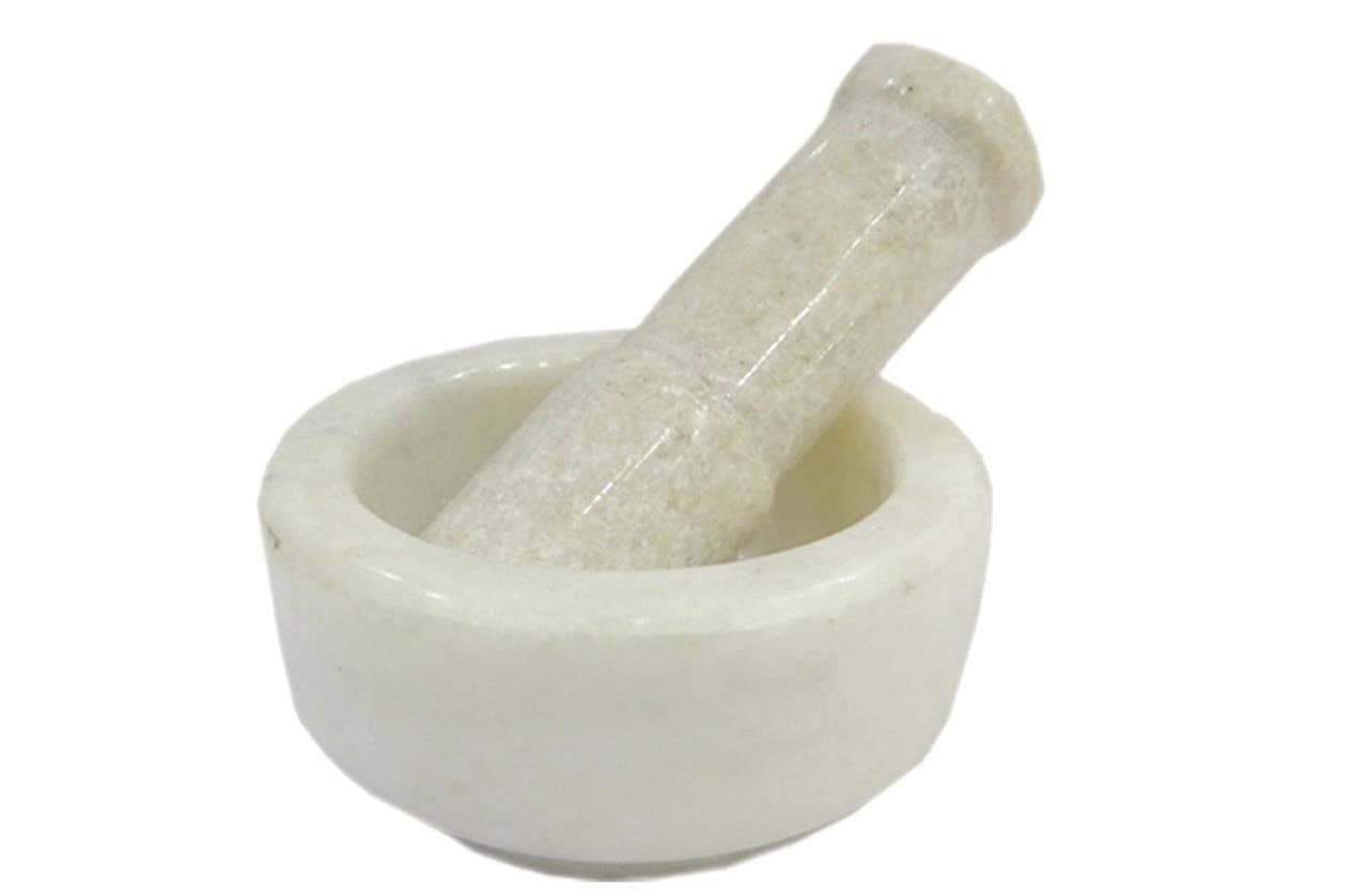 White Marble Mortar & Pestle (3 x 2.5 in.)