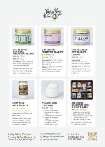 Tallow Body Butter – Grass-Fed Beef Tallow Moisturizer