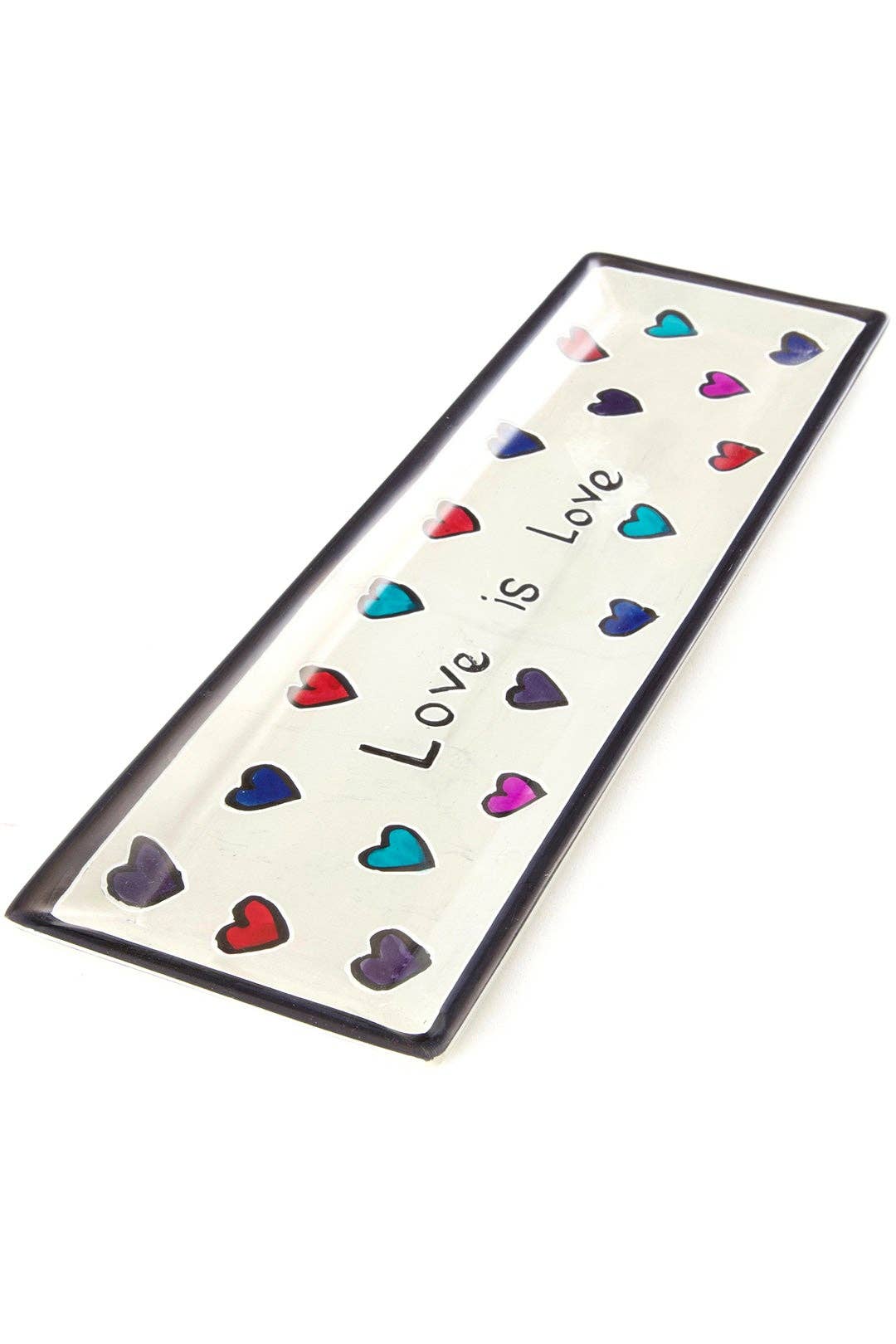 Kenyan Soapstone Love is Love Rectangular Tray