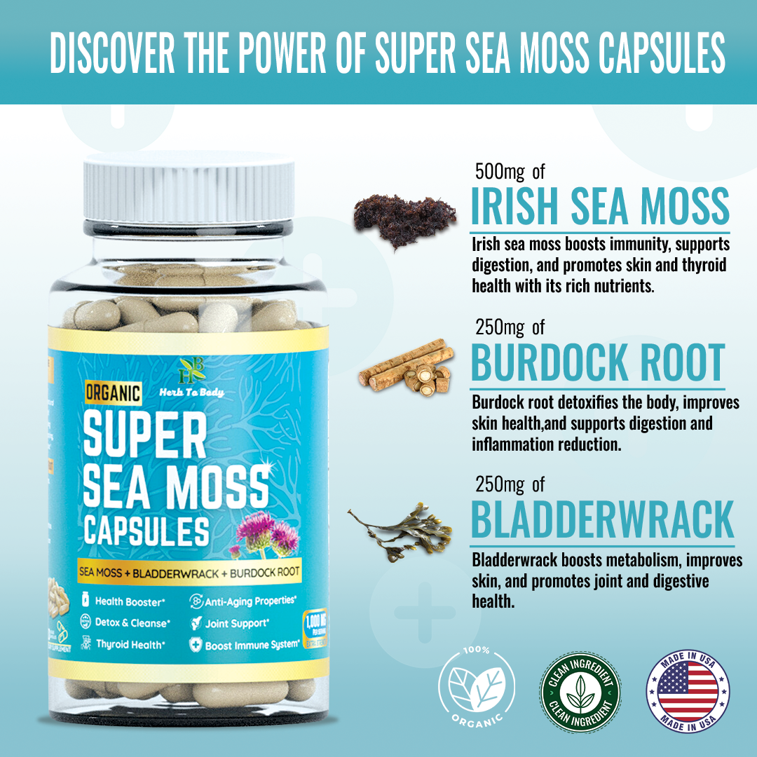 Organic Super Sea Moss Capsules (60 Capsules)