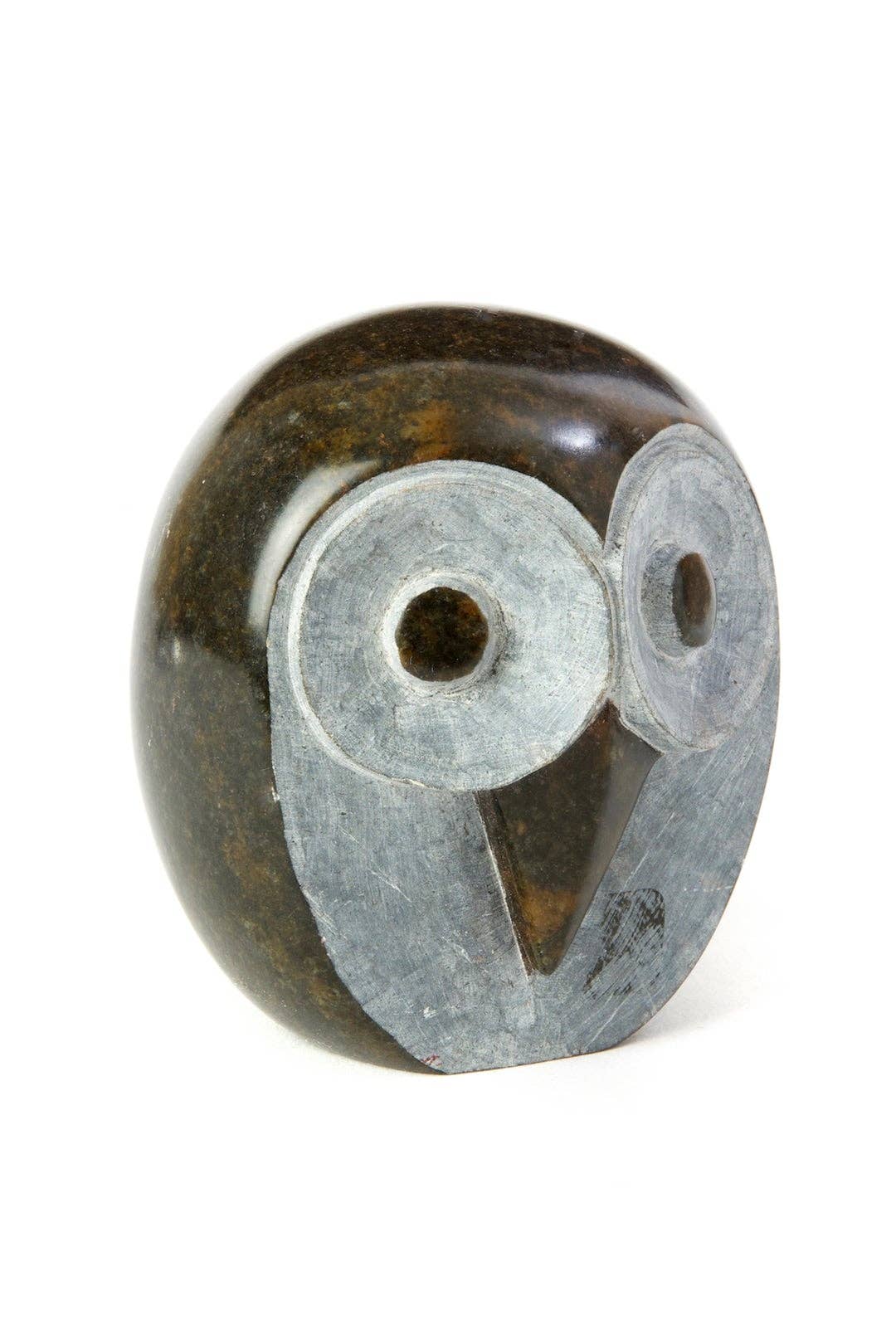 Small Shona Serpentine Stone Owl Sculpture