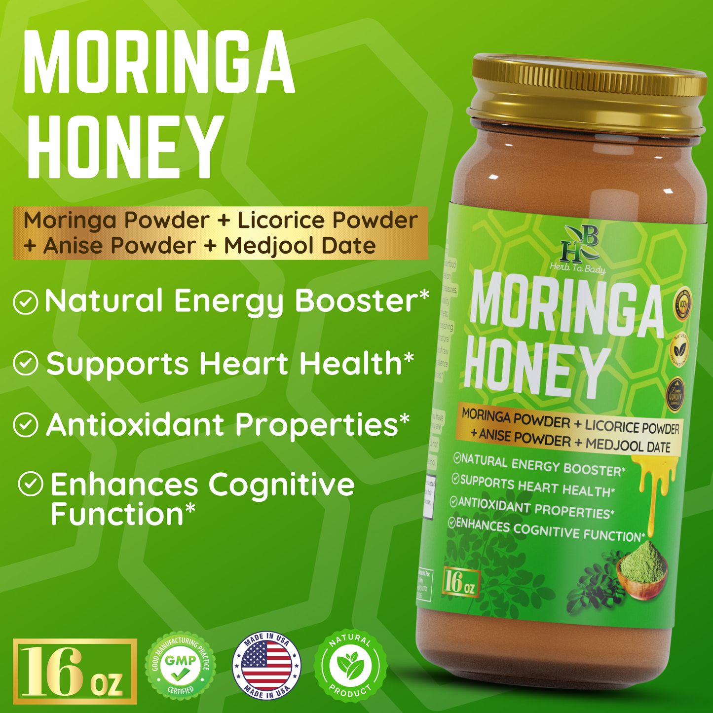 Moringa Honey 16oz