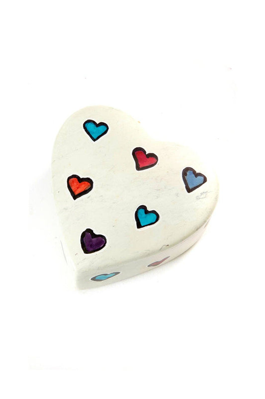 Kenyan Soapstone Love is Love Heart Box