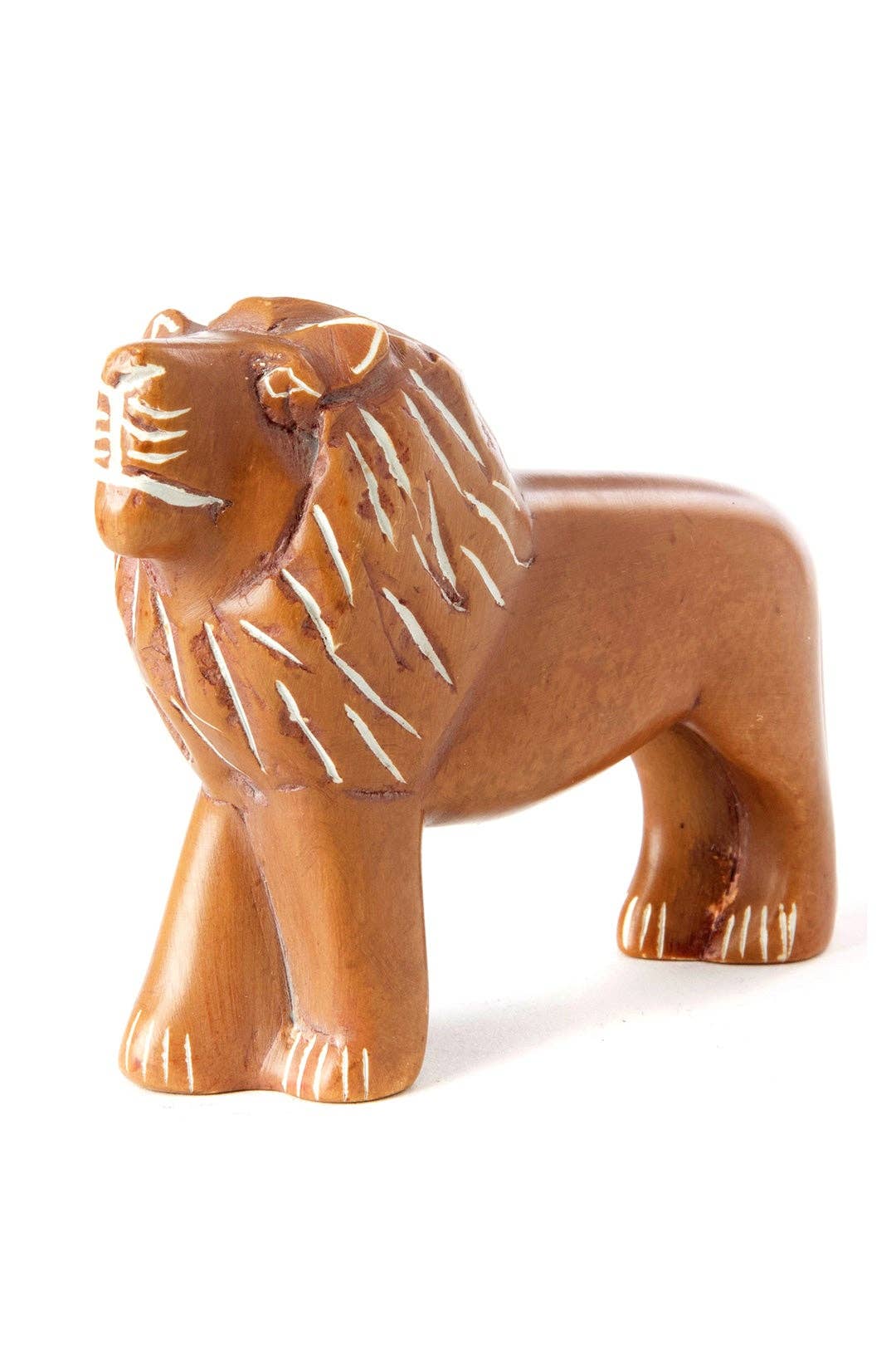 Tawny Kenyan Soapstone Lion Sculpture