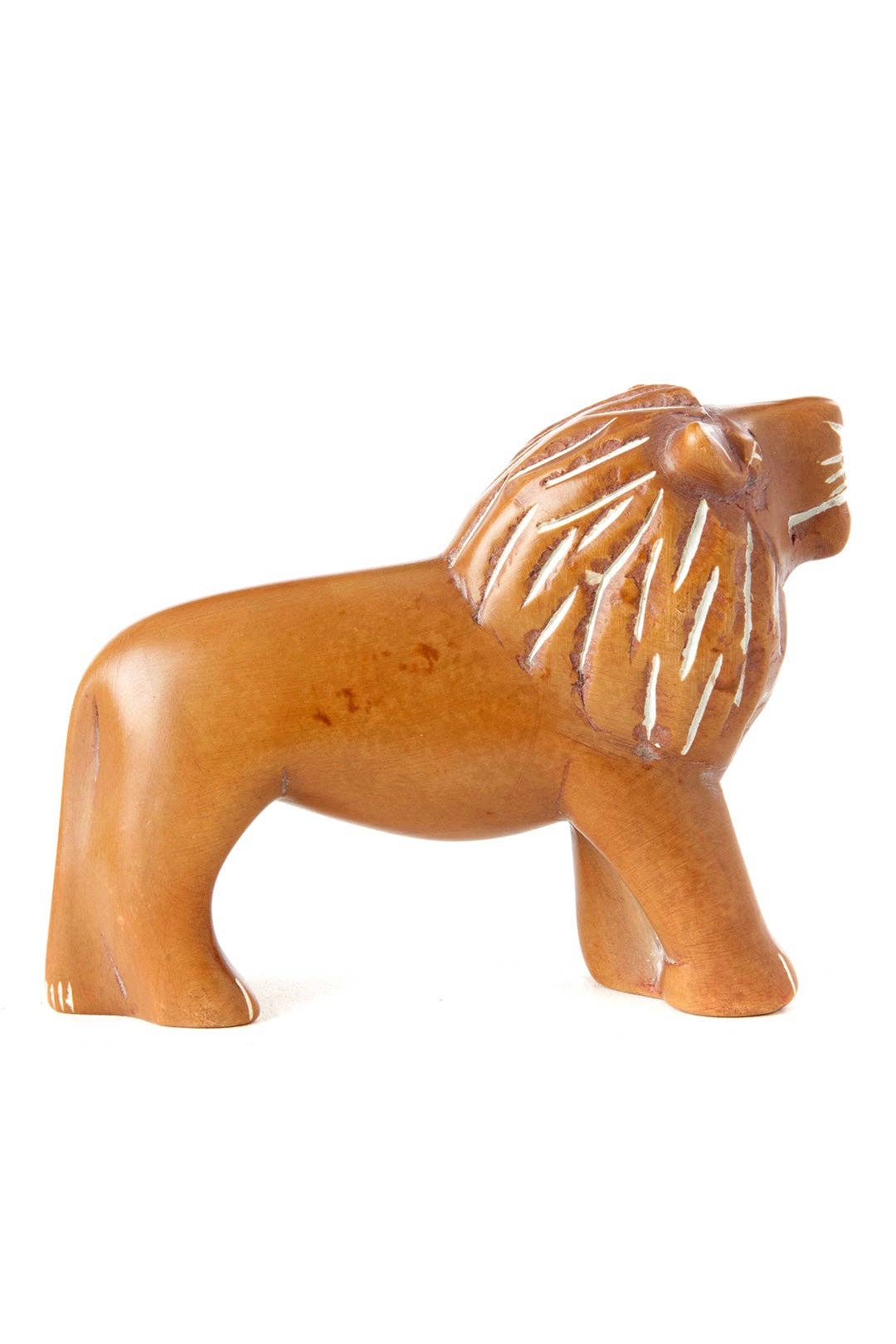 Tawny Kenyan Soapstone Lion Sculpture