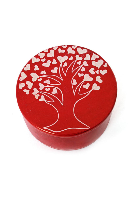 Tree of Hearts Soapstone Desktop Box