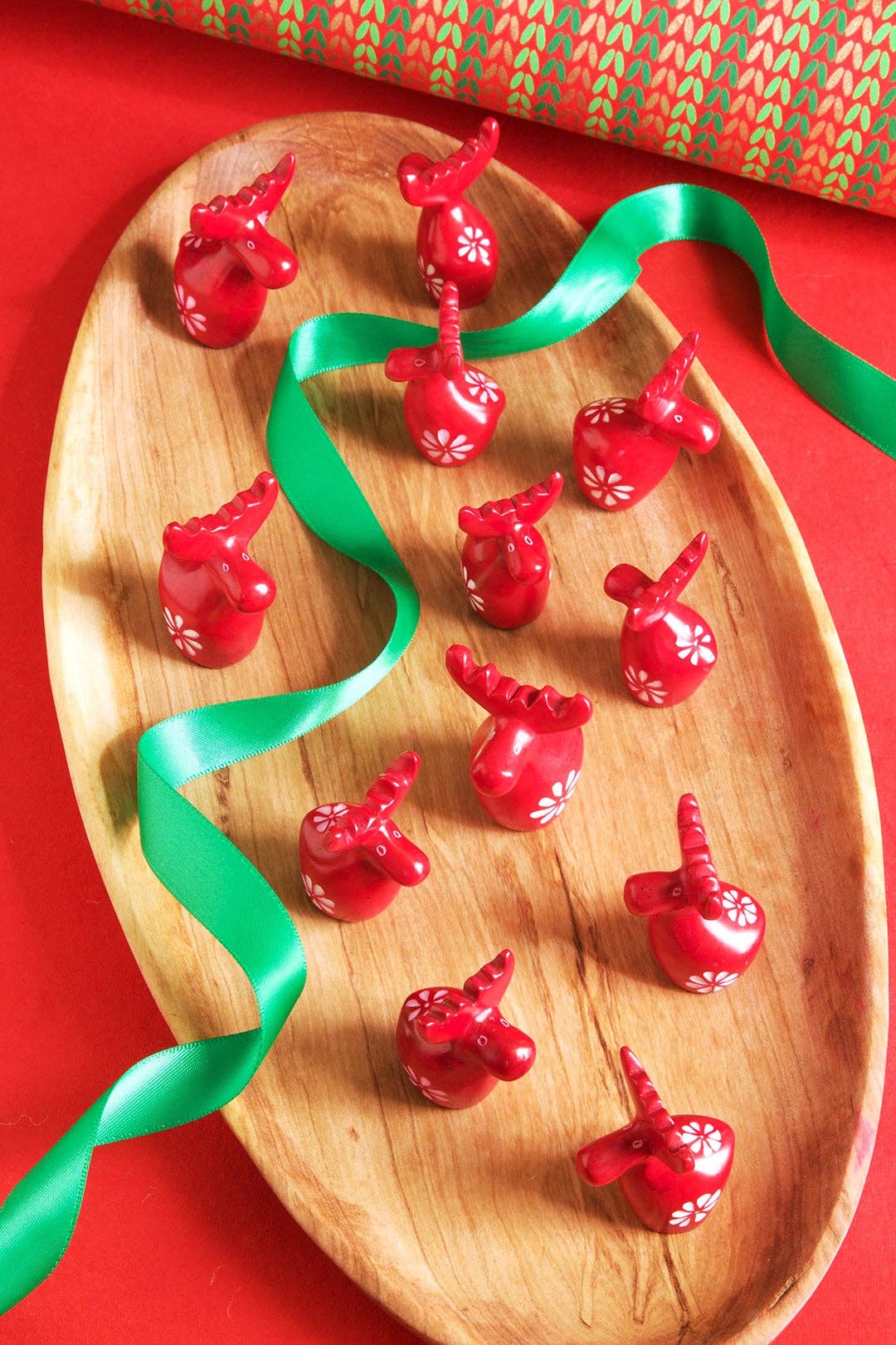 Miniature Red Soapstone Reindeer