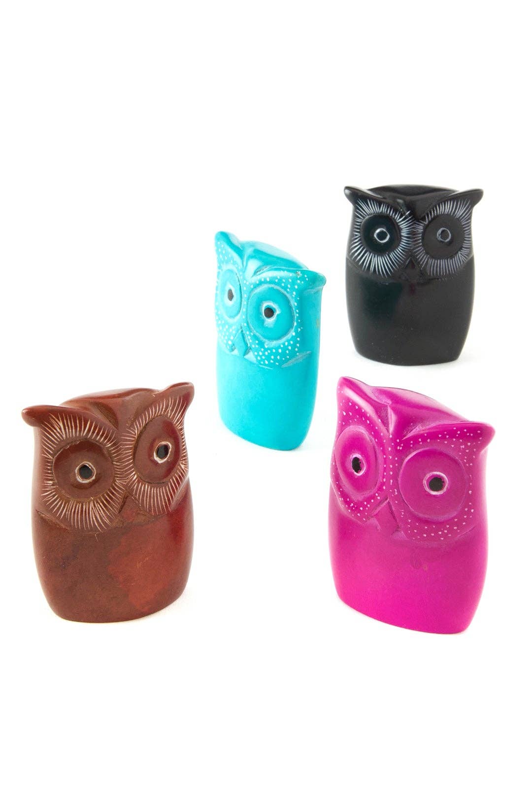 Miniature Soapstone Wise Owls