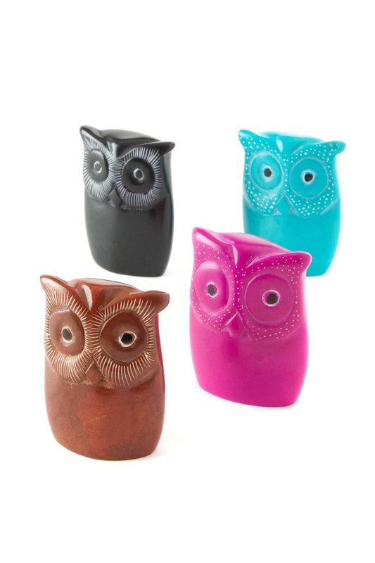 Miniature Soapstone Wise Owls