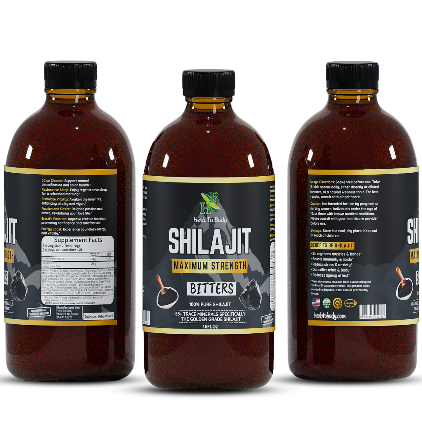 Shilajit Bitter | 16oz Wildcrafted Herbal Tonic