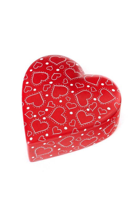 Much Love Red Soapstone Heart Box