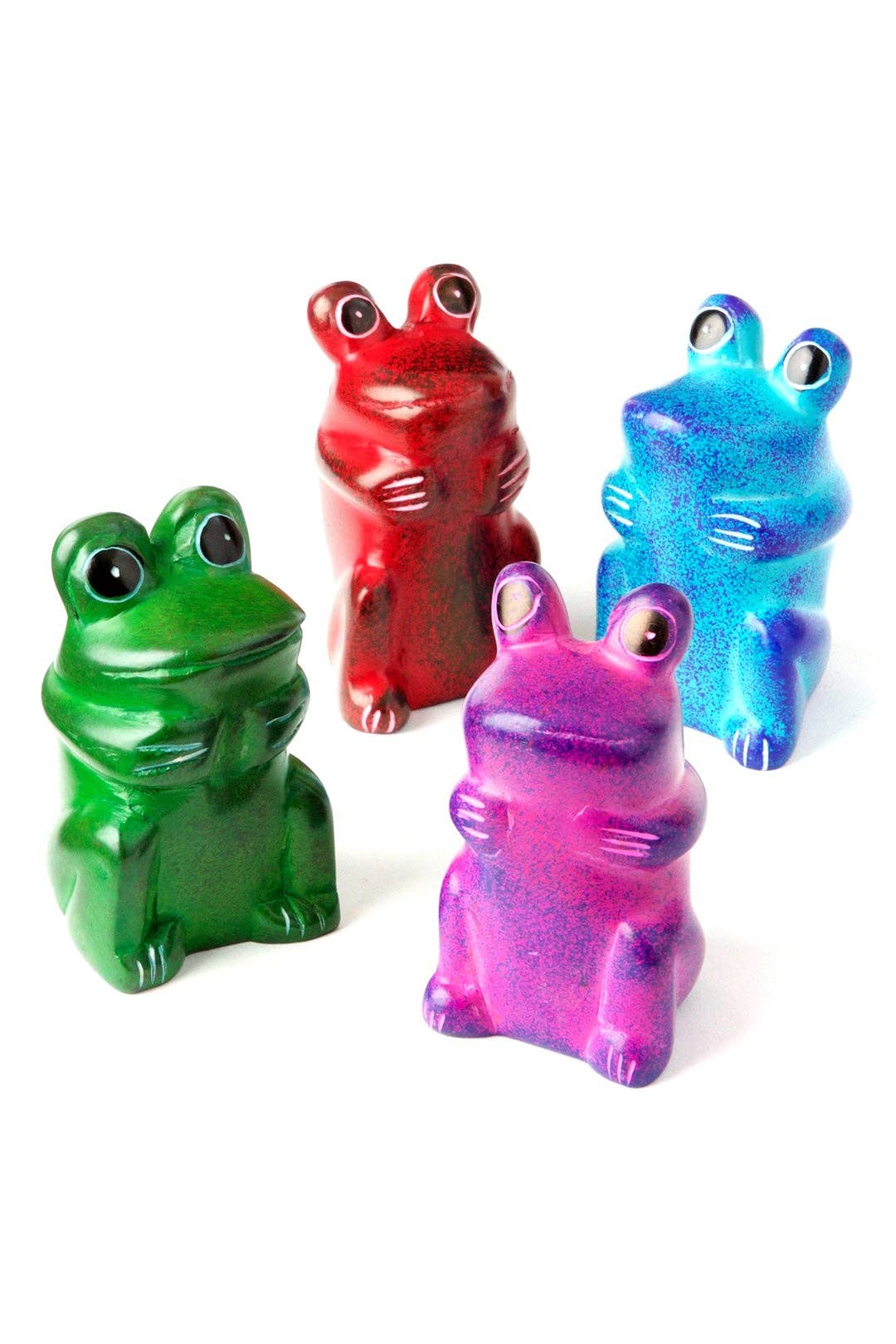 Mini Soapstone Funny Frogs