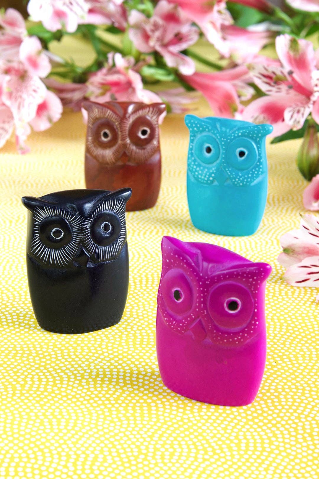 Miniature Soapstone Wise Owls