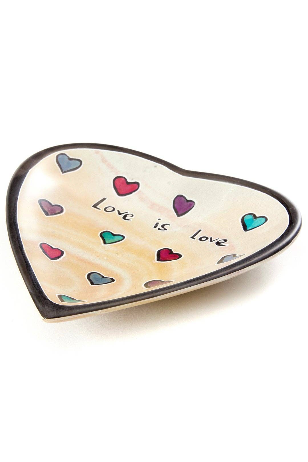 Kenyan Soapstone Love is Love Large Heart Dish