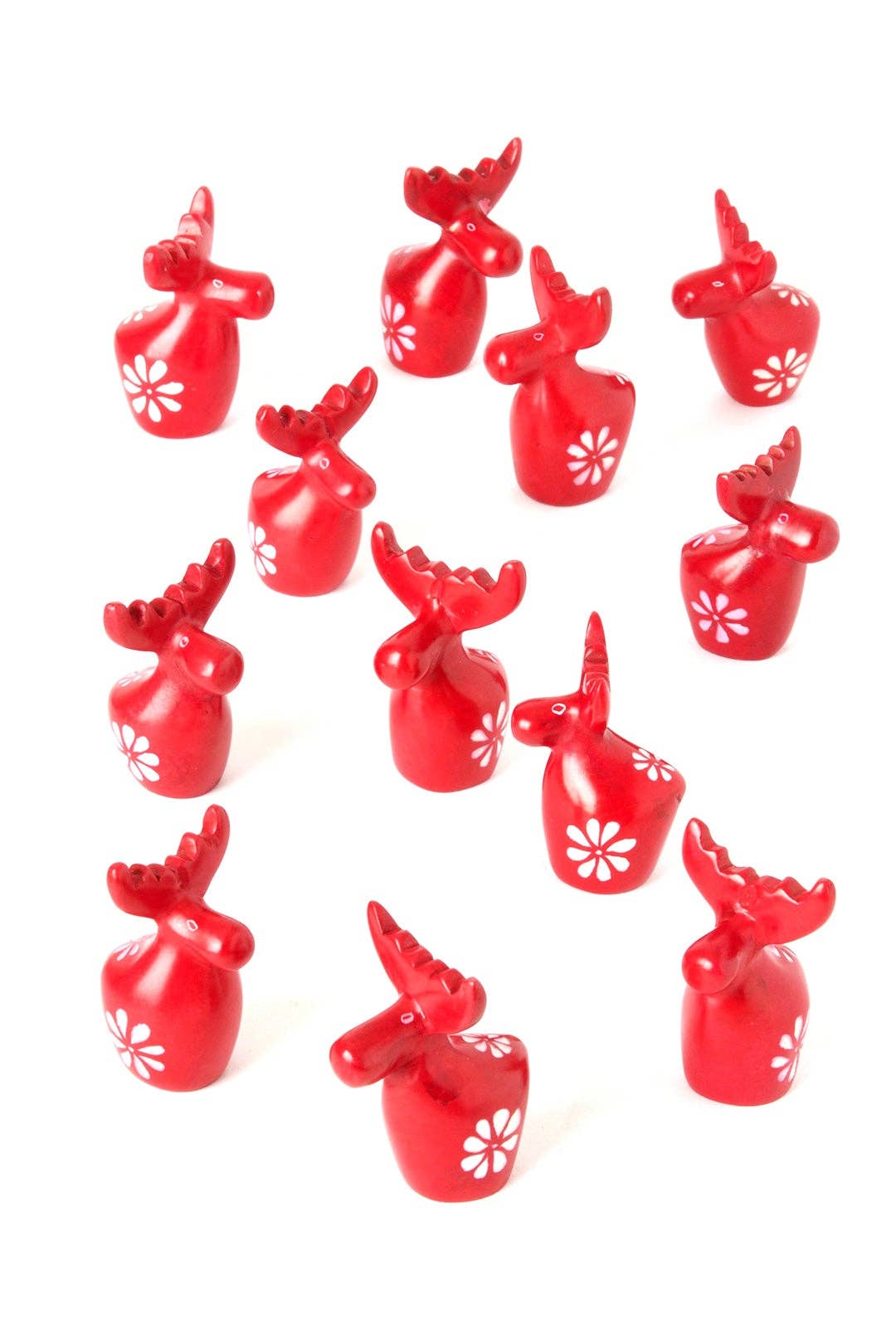 Miniature Red Soapstone Reindeer